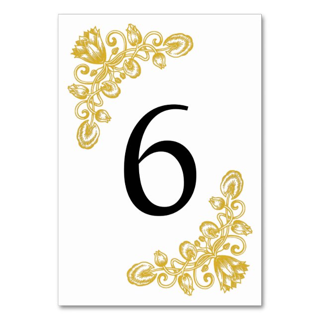 Tarjeta De Mesa Tabla de oro de cosecha 6 (Anverso)