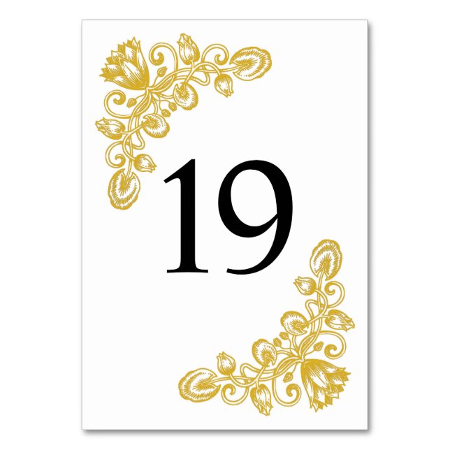Tarjeta De Mesa Tabla de oro de época 19 (Anverso)