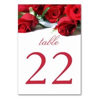 Tarjeta De Mesa Tabla de rosas rojas románticas número grande