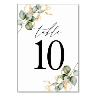 Tarjeta De Mesa Tabla de verdor número 10