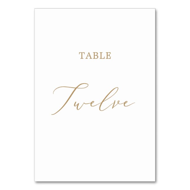 Tarjeta De Mesa Tabla Delicada De Caligrafía De Oro Doce (Anverso)