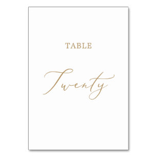 Tarjeta De Mesa Tabla Delicada de Caligrafía de Oro Veinte