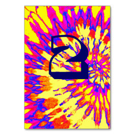 Tarjeta De Mesa Tabla dos Bodas de tinte en espiral amarilla