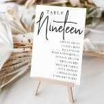 Tarjeta De Mesa Tabla manuscrita 190   Nombres de invitados<br><div class="desc">Las tarjetas de número de tabla simples y de moda en blanco y negro clásicos hacen una declaración elegante en su boda o evento. Las funciones de diseño "table [number]" se encuentran en una mezcla impresionante de letras clásicas de sif y manuscritas, con nombres de invitados individuales debajo. El diseño...</div>
