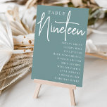 Tarjeta De Mesa Tabla manuscrita 190   Nombres de invitados<br><div class="desc">Las tarjetas de número de tabla simples y de moda en blanco y verde azulado polvoriento hacen una declaración elegante en su boda o evento. Las funciones de diseño "table [number]" se encuentran en una mezcla impresionante de letras clásicas de sif y manuscritas, con nombres de invitados individuales debajo. El...</div>