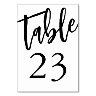 Tarjeta De Mesa Tabla Minimalista Negro y Blanco Número 23 