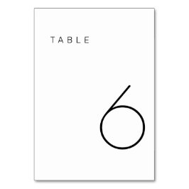 Tarjeta De Mesa Tabla moderna Minimalista en blanco y negro número
