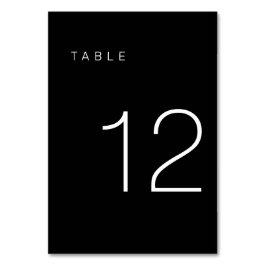 Tarjeta De Mesa Tabla moderna Minimalista en blanco y negro número