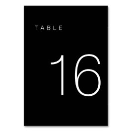 Tarjeta De Mesa Tabla moderna Minimalista en blanco y negro número
