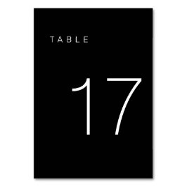 Tarjeta De Mesa Tabla moderna Minimalista en blanco y negro número