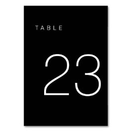 Tarjeta De Mesa Tabla moderna Minimalista en blanco y negro número