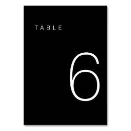 Tarjeta De Mesa Tabla moderna Minimalista en blanco y negro número