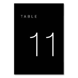 Tarjeta De Mesa Tabla moderna Minimalista en blanco y negro número