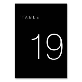Tarjeta De Mesa Tabla moderna Minimalista en blanco y negro número