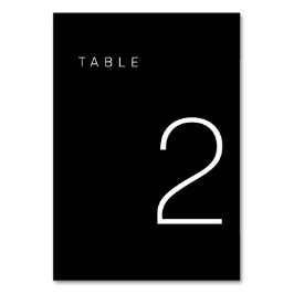 Tarjeta De Mesa Tabla moderna Minimalista en blanco y negro número