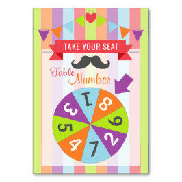 Tarjeta De Mesa Tabla No. Vintage Circus Poster Birthday Party