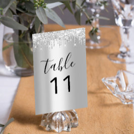 Tarjeta De Mesa Tabla Nuber Plata Gris Gris Gris Dris Negro Sparkl