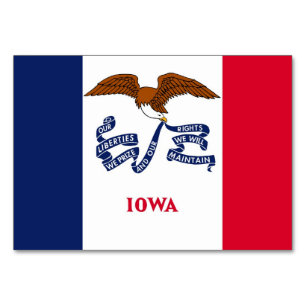 Tarjeta De Mesa Tabla patriótica con bandera de Iowa