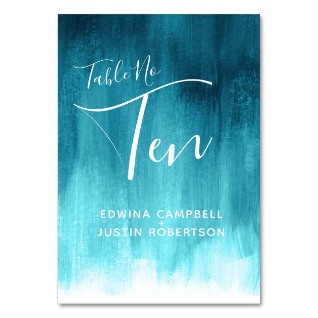 Tarjeta De Mesa tabla verde azulada acua abstracta de arte moderno (Anverso)