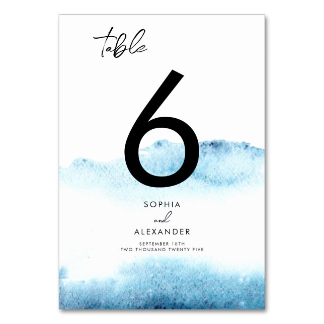 Tarjeta De Mesa Table number signs for a Modern Wedding.  (Anverso)