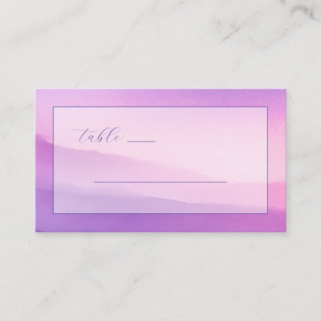 Tarjeta De Mesa "TABLE" Serene Pink Purple Gradient Minimalist (Anverso)
