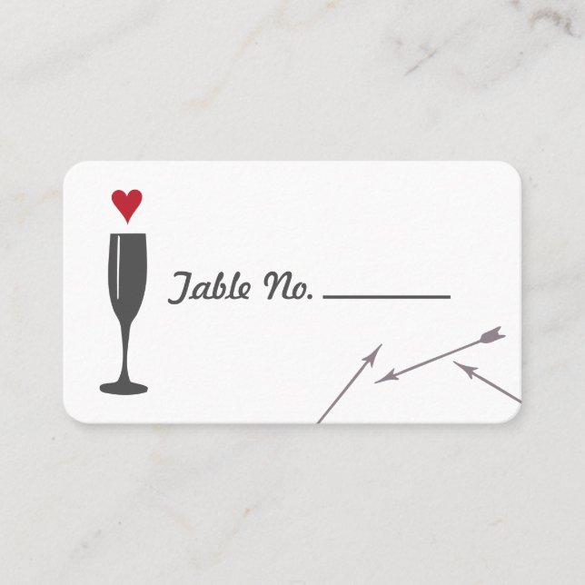 Tarjeta De Mesa Tablecard Boda de San Valentín moderno (Anverso)