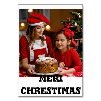 Tarjeta De Mesa Tabletas estampadas de meri chrestimas diseño
