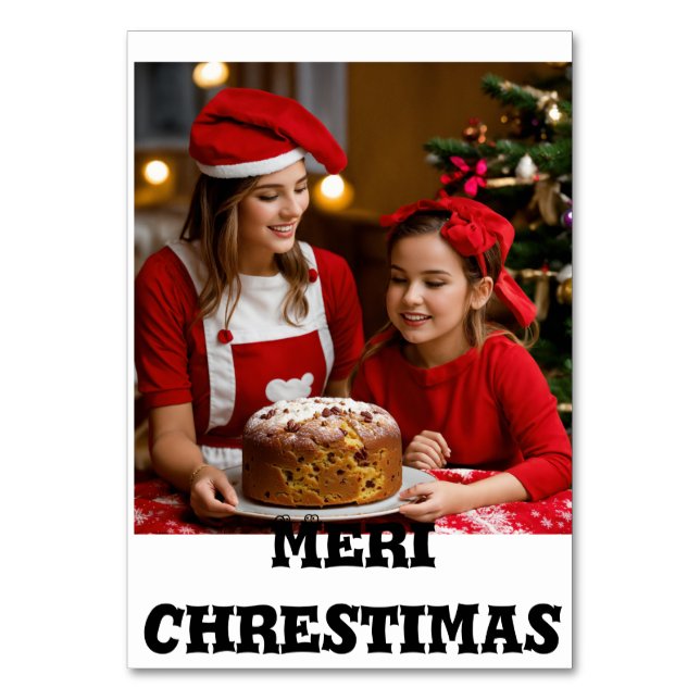 Tarjeta De Mesa Tabletas estampadas de meri chrestimas diseño (Anverso)