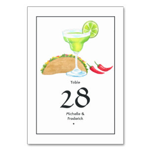 Tarjeta De Mesa Tacos y tequila