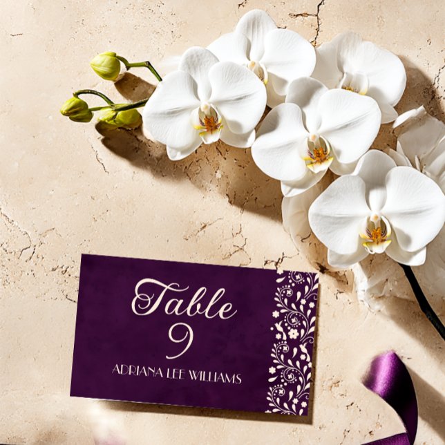 Tarjeta De Mesa Talavera Purple Beige Wedding Place Card (Subido por el creador)