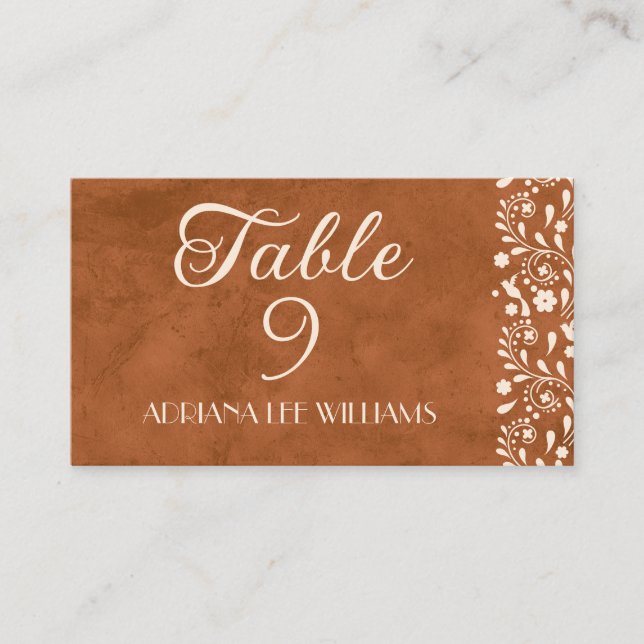 Tarjeta De Mesa Talavera Terracotta Wedding Place Card (Anverso)