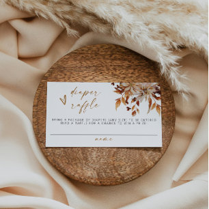Tarjeta De Mesa TALIA Boho Terracotta Floral Diaper Raffle Ticket