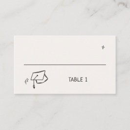 Tarjeta De Mesa Tapón de graduación dibujado a mano