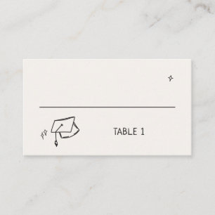 Tarjeta De Mesa Tapón de graduación dibujado a mano