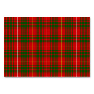 Tarjeta De Mesa Tartan Bruce rojo verde a cuadros