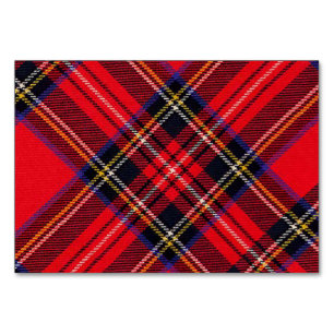 Tarjeta De Mesa Tartán de Stewart rojo