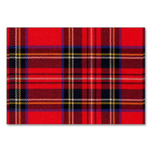 Tarjeta De Mesa Tartán de Stewart rojo