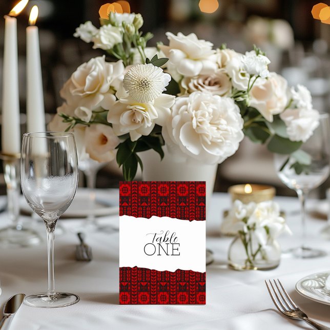 Tarjeta De Mesa Tatreez Rojo palestino (Subido por el creador)