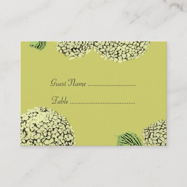 Tarjeta De Mesa Taupe Hydrangea Place Cards (Anverso)