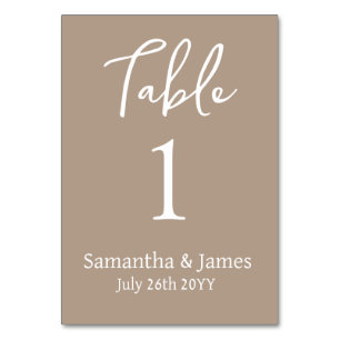 Tarjeta De Mesa Taupe Modern Elegance Boda