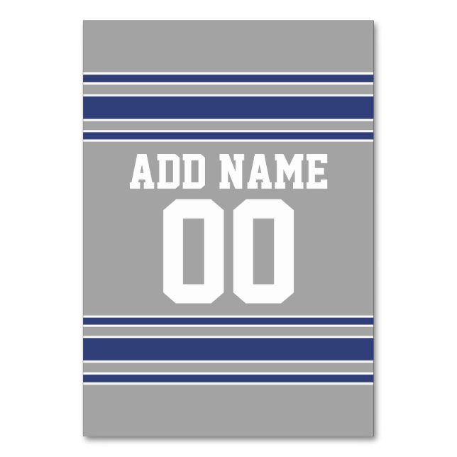 Tarjeta De Mesa Team Jersey con nombre y número personalizados (Anverso)