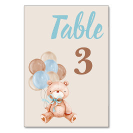 Tarjeta De Mesa Teddy Bear Baby Shower Boy