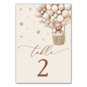 Tarjeta De Mesa Teddy Bear Sexo Neutral Baby Shower