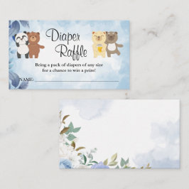 Tarjeta De Mesa Teddy Bears Boleto de rifa de pañales para bebé