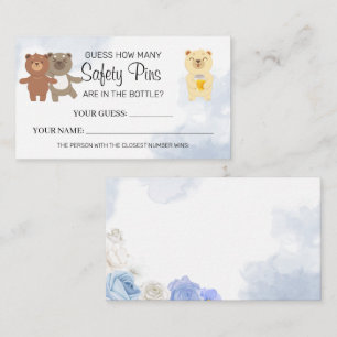Tarjeta De Mesa Teddy Bears Cuántos pines de seguridad bebé Tarjet