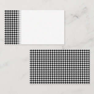Tarjeta De Mesa Tejido de Piedra Cuadro de Houndstooth Negro Blanc