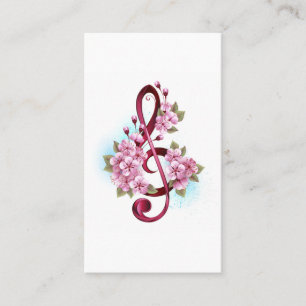 Tarjeta De Mesa Tejidos musicales notas de colores con flores de S