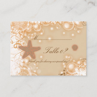 Tarjeta De Mesa Tema de boda en la playa ~ número de tabla