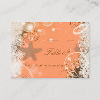 Tarjeta De Mesa Tema de boda en la playa ~ número de tabla