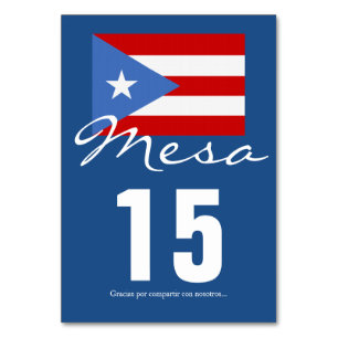 Tarjeta De Mesa Tema de fiesta de la bandera puertorriqueña